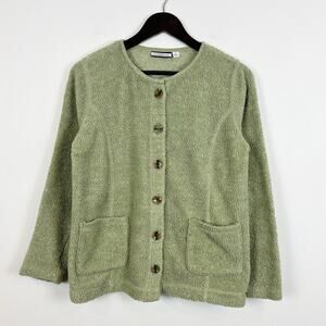 Croft & Barrow Green Knitted Button Closure Sweater Size Small
